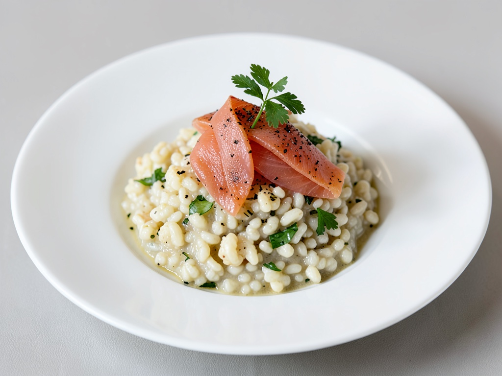 Risotto di cavolfiore low-carb con salmone affumicato