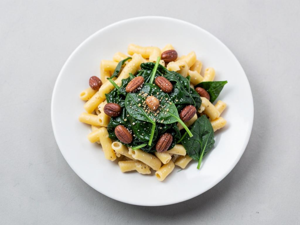 Mac & Cheese croccante con spinaci e macadamia