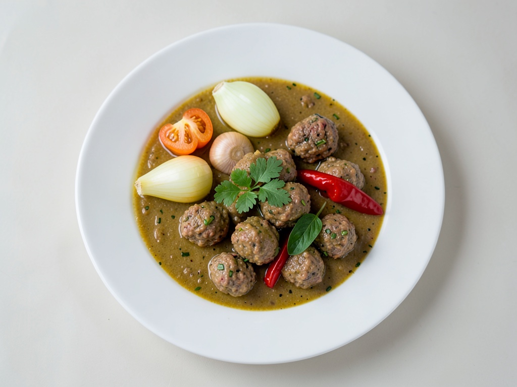 Sopa de maíz con albóndigas de carne picada