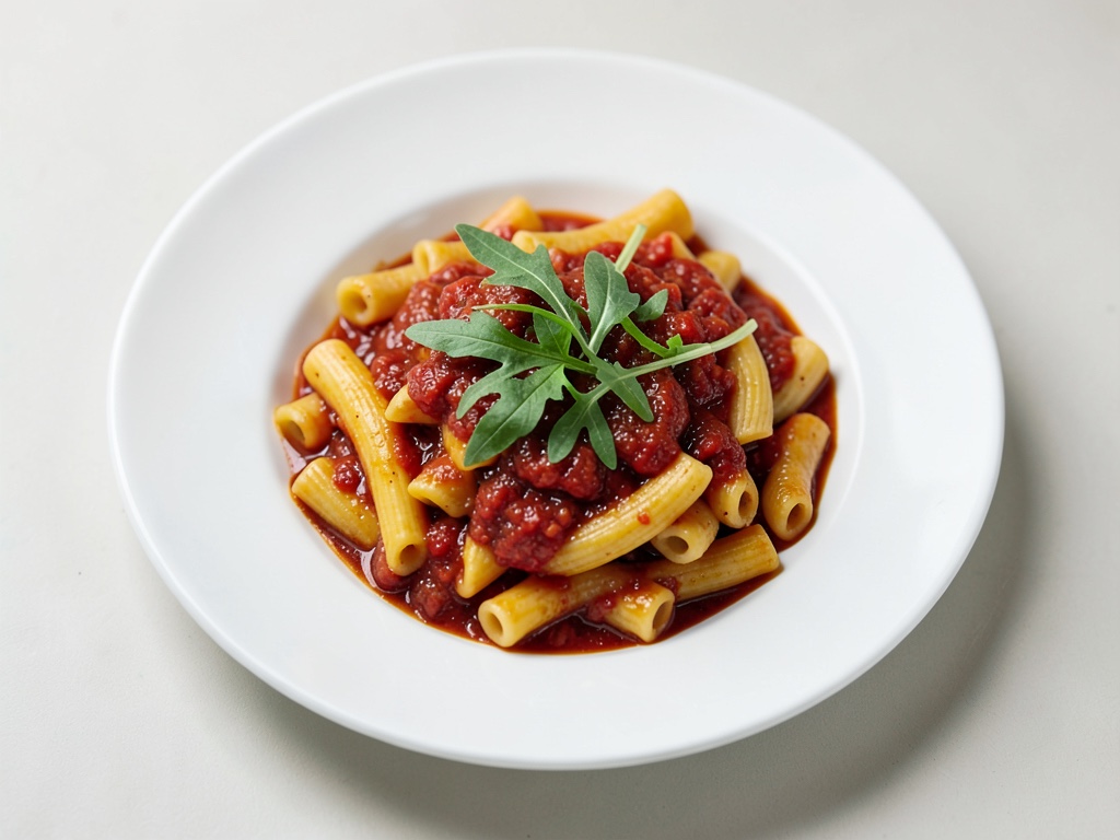 Aromi di arrosto incontrano la pasta: Maccheroni con ragù di peperoni e rucola