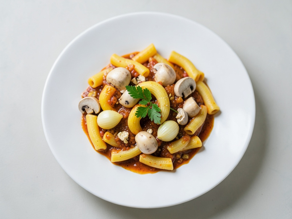 Makkaroni in Pilzrahmsauce