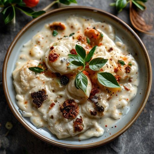 Manti: Teigtaschen mit Knoblauch-Joghurt und Paprika-Soße