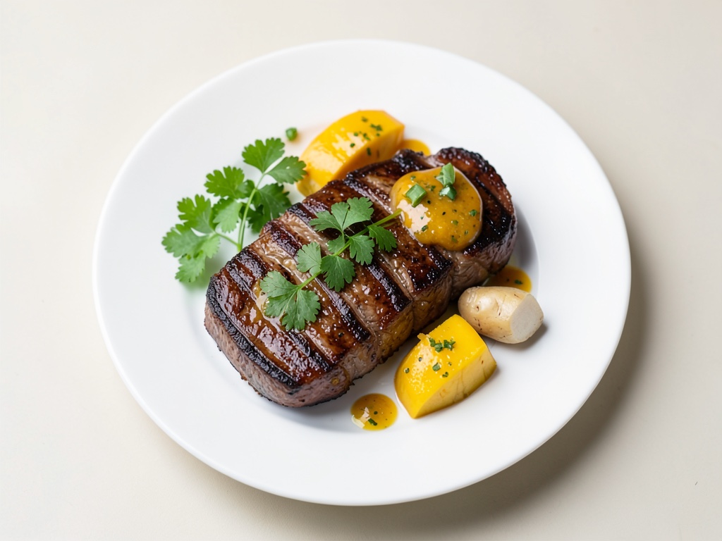 Chutney di mango con bistecche di manzo marinate