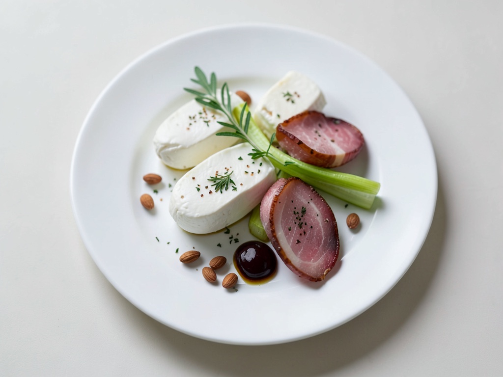 Mozzarella mariné au fenouil et au jambon