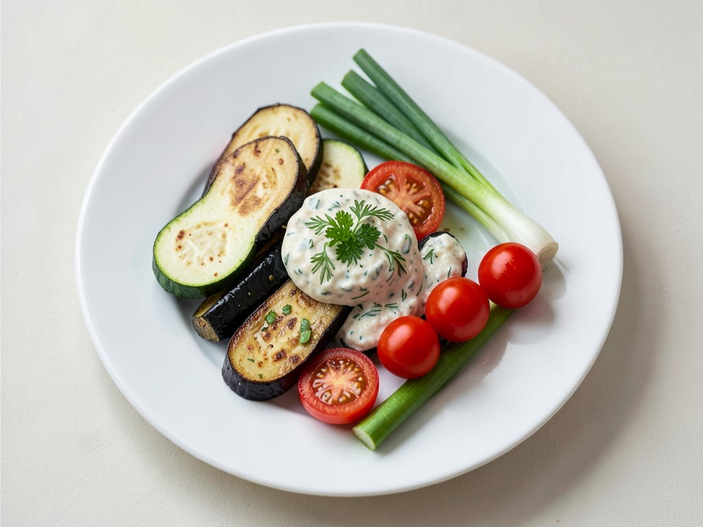 Verdure marinate all'antipasto con salsa alle erbe