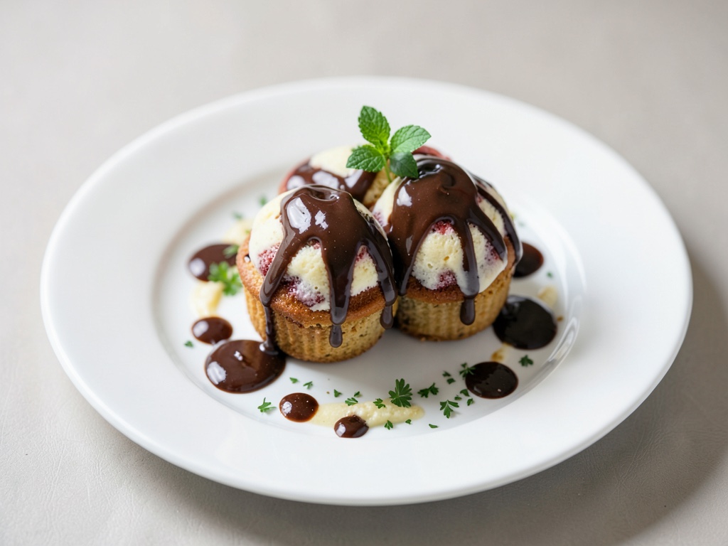 Muffin al marmo con glassa al cioccolato