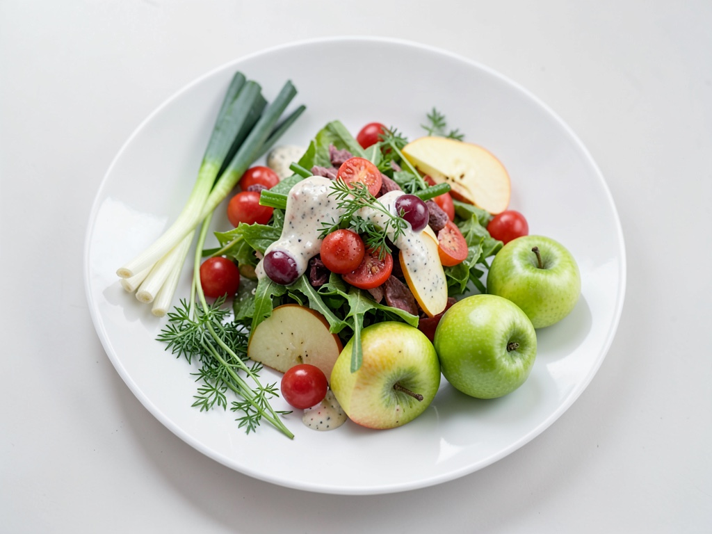 Insalata di aringhe Matjes con mele e condimento al rafano
