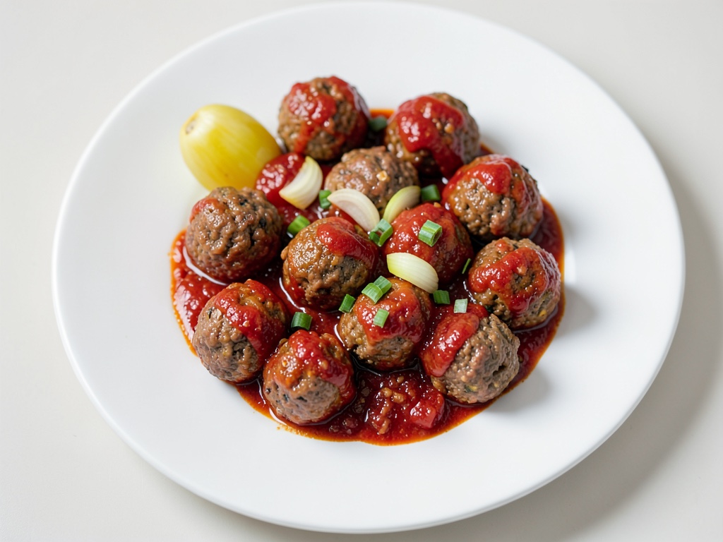 Polpette di carne succose con salsa di pomodoro cremosa