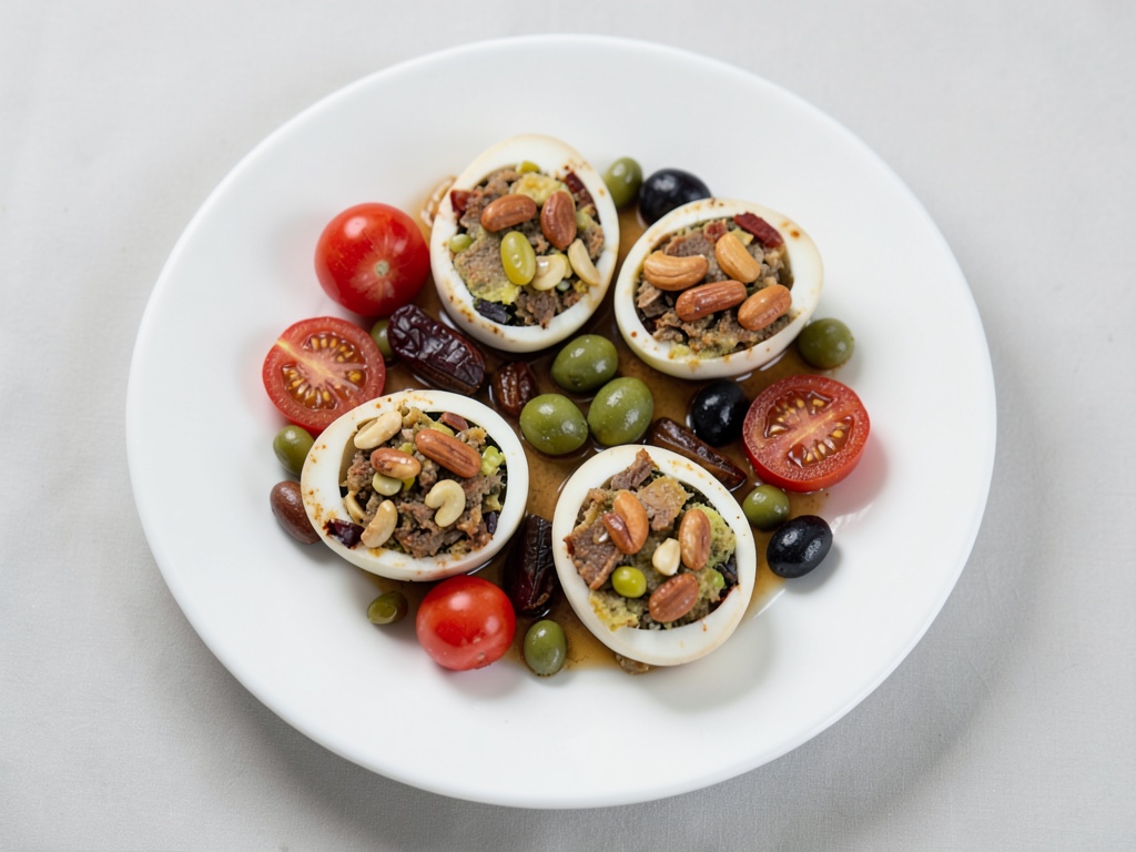 Huevos mediterraneos rellenos