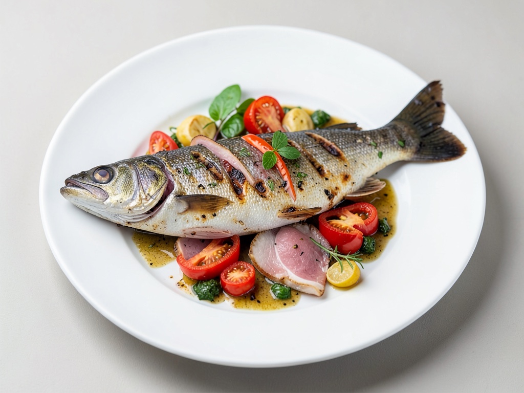 Salmotrota mediterranea alla griglia con prosciutto e peperoni