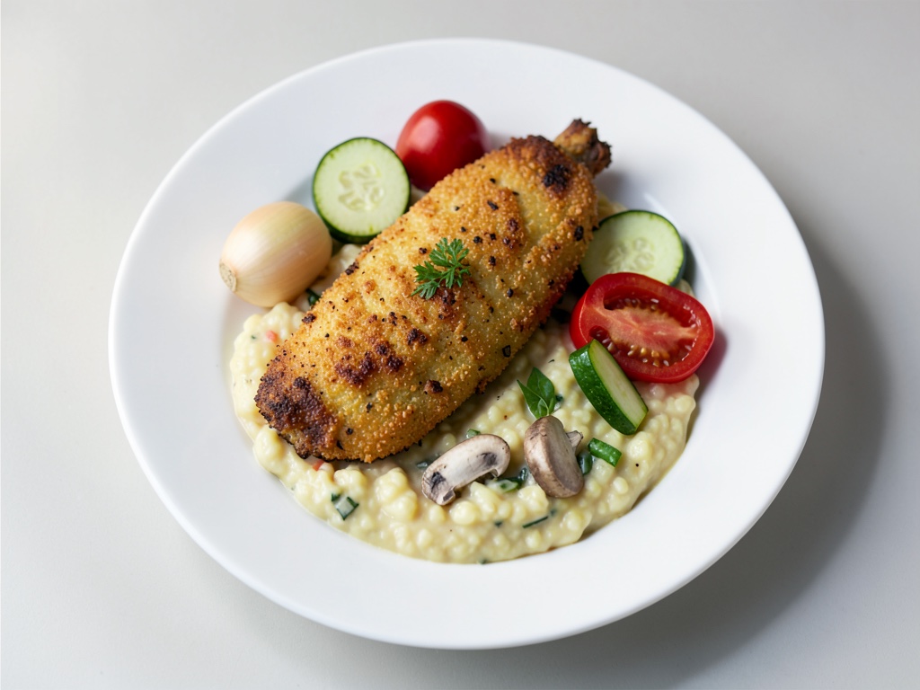 Cotolette di tacchino mediterranee con risotto di verdure