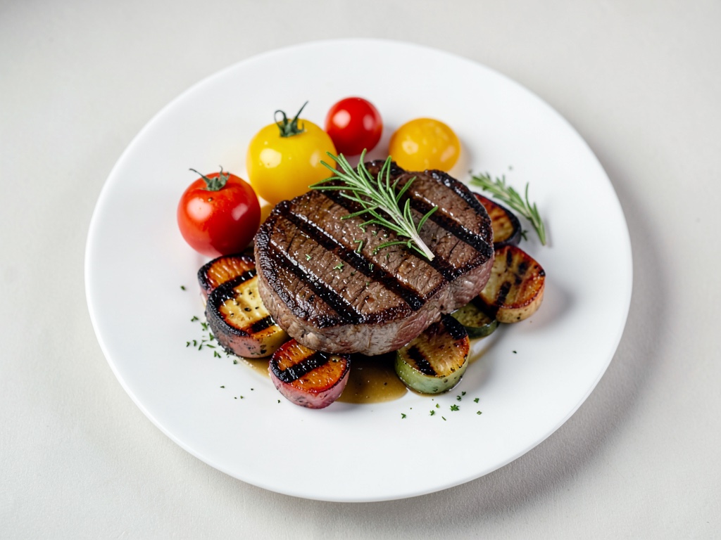 Hamburger mediterraneo con verdure alla griglia