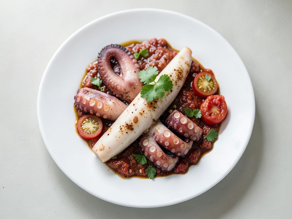Fresca insalata di polpo con un tocco mediterraneo