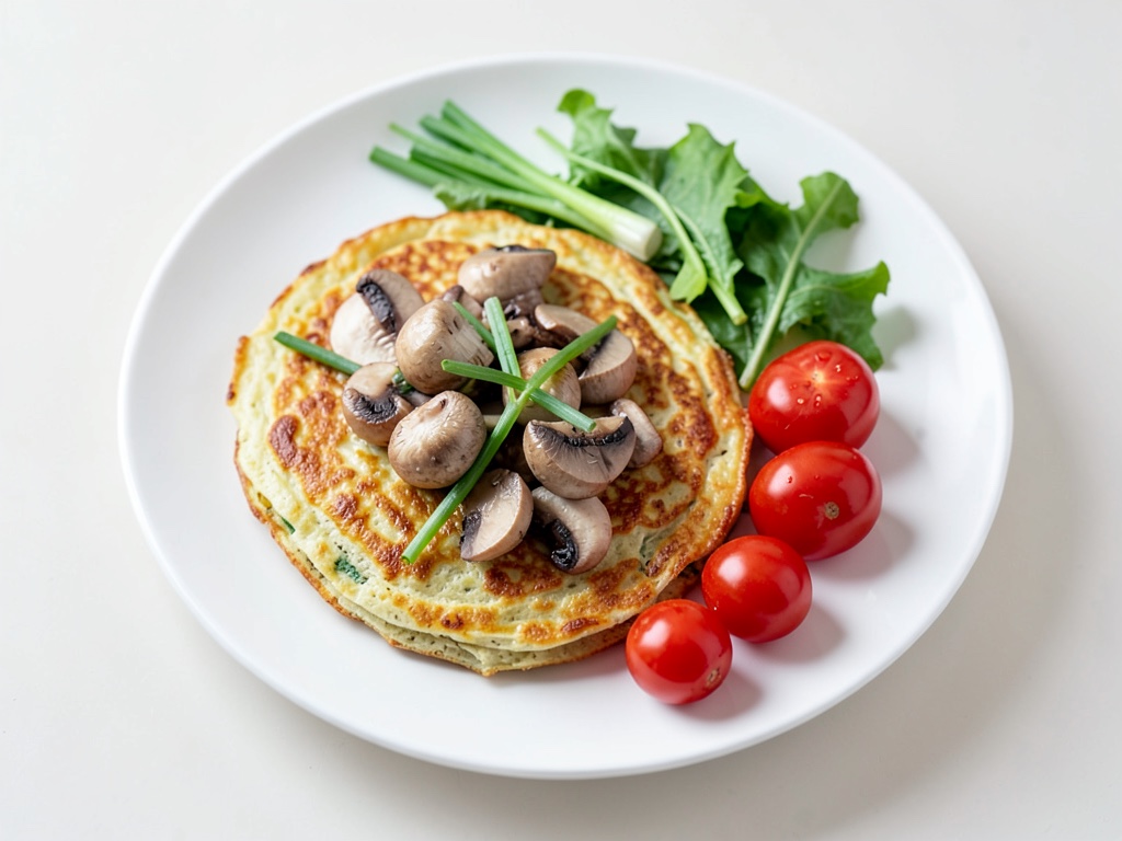 Tofu Omelette Mediterráneo con Champiñones y Tomates