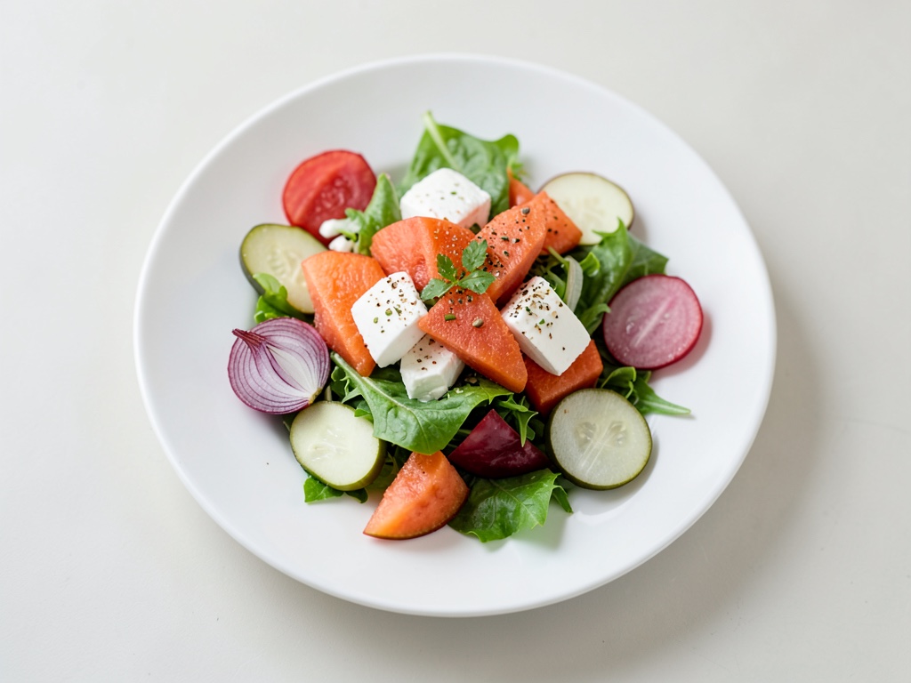 Insalata fresca di melone e mozzarella