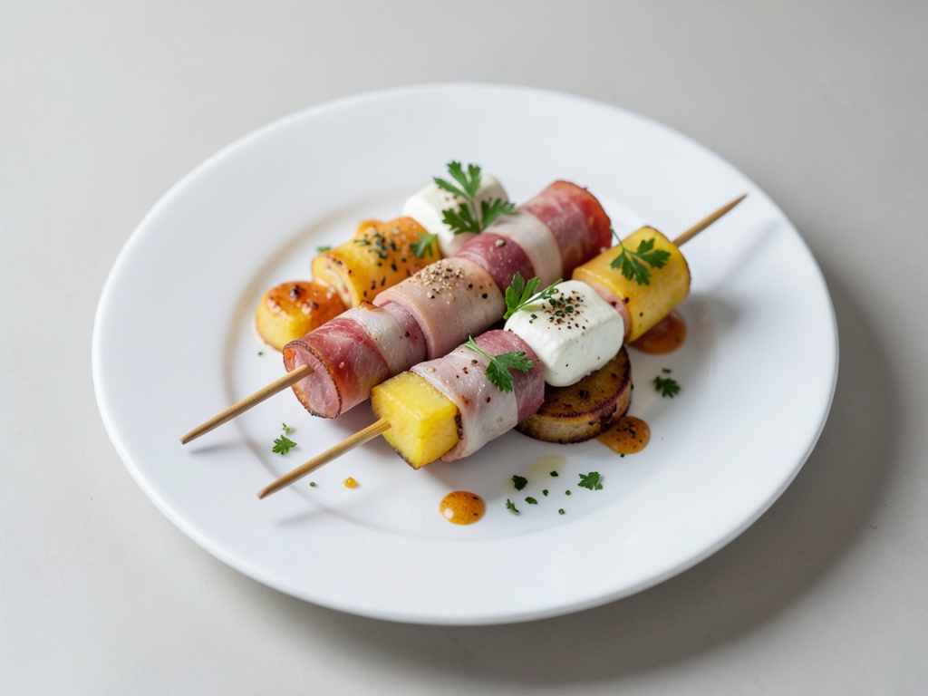 Brochetas de melón con jamón y mozzarella