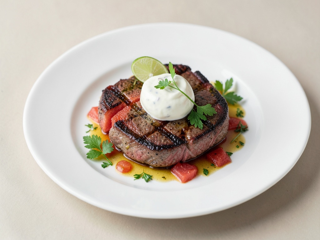 Gegrillte Wassermelonen-Steaks mit Limetten-Dip
