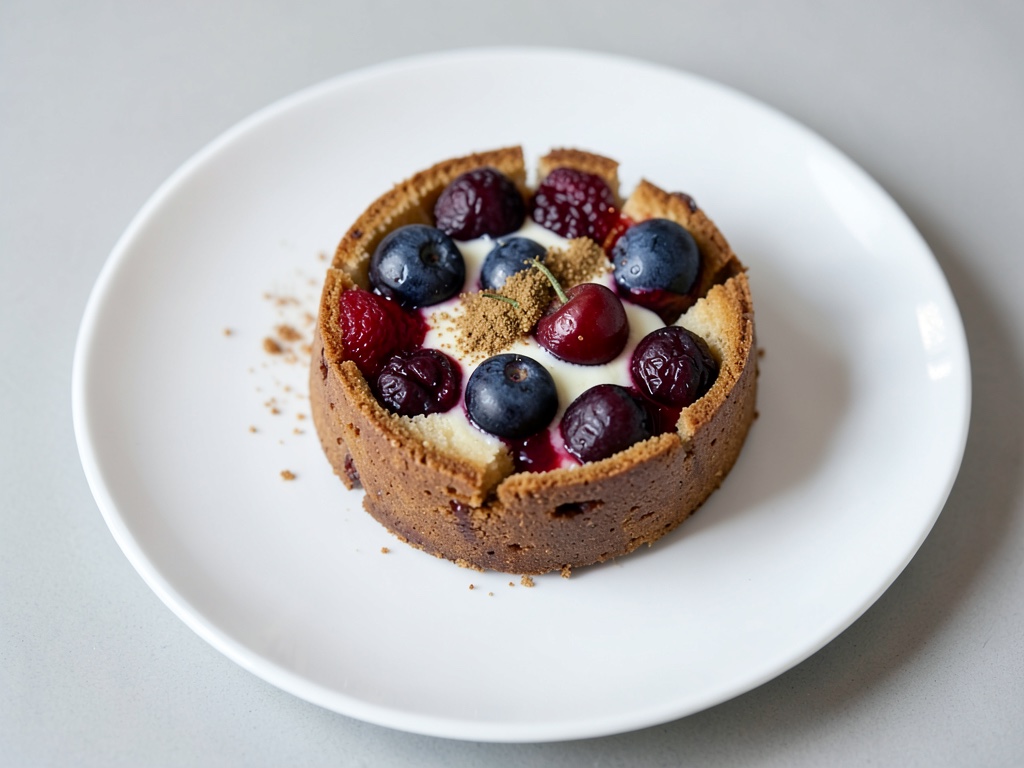Torta di riso al latte con prugne