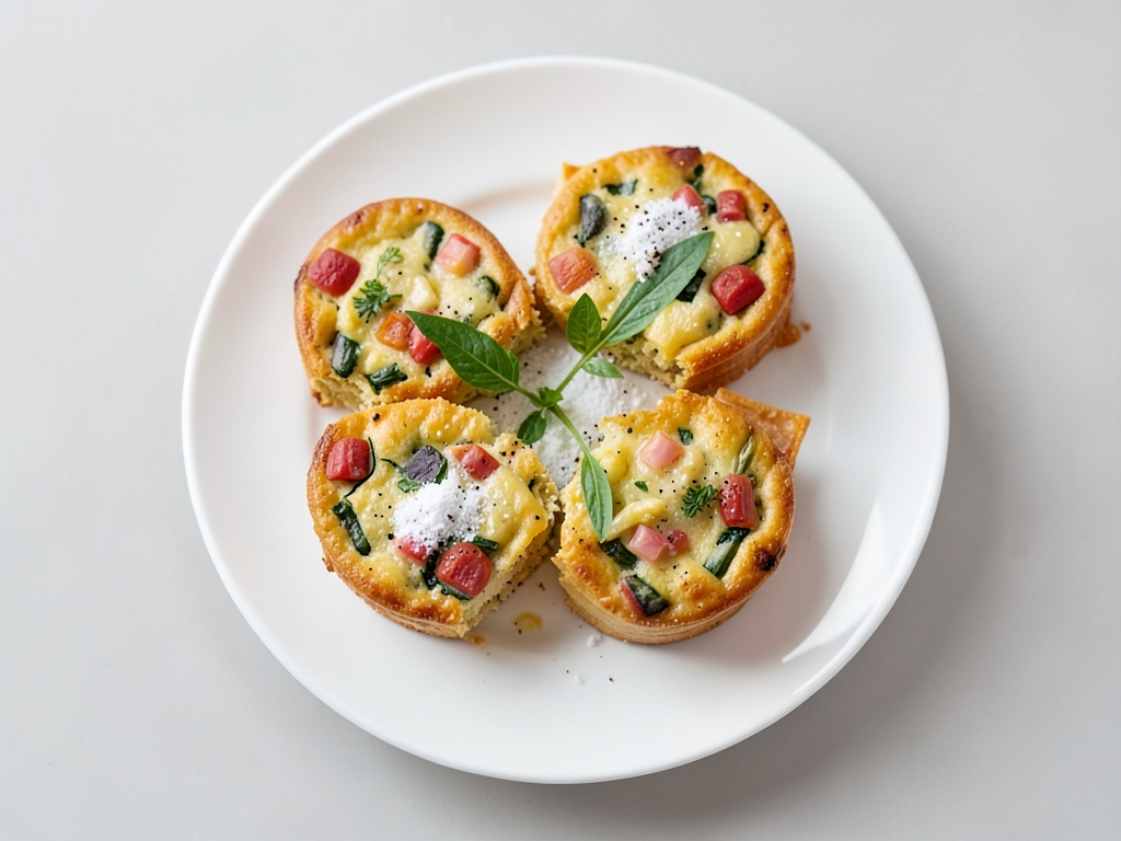 Piccole quiche con verdure colorate