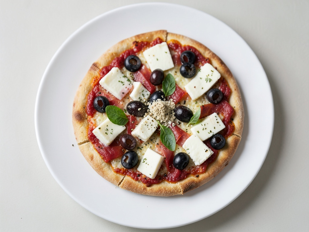 Kleine Pizzen mit Feta, Oliven und Orange