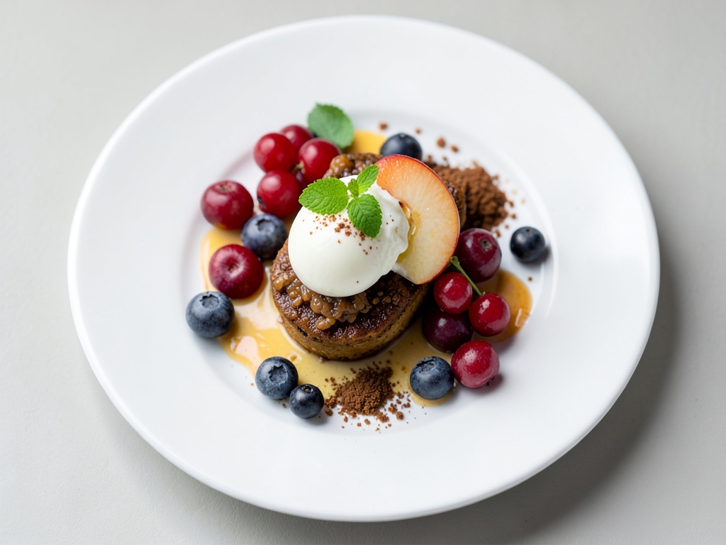 Frische Pfirsich-Melba mit Minz-Twist