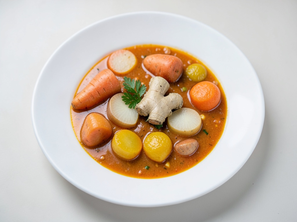 Sopa cremosa de zanahoria y naranja con un toque de jengibre