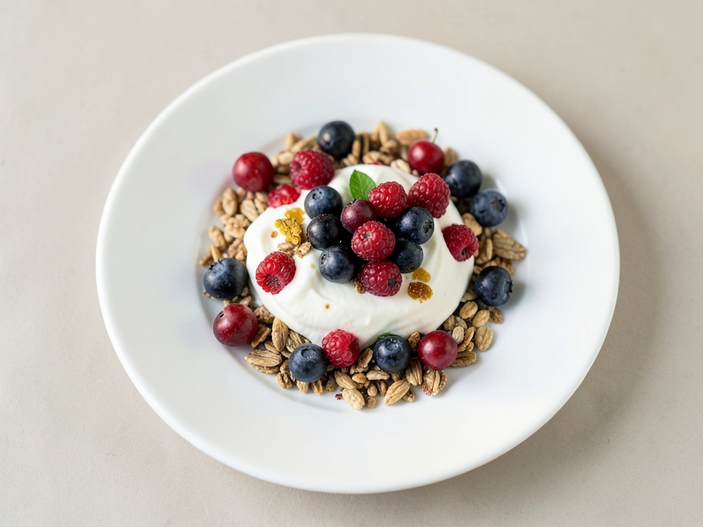 Muesli con yogur y bayas