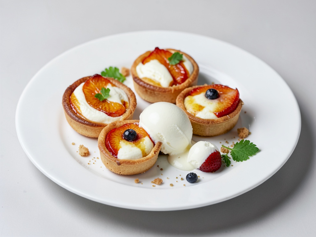 Tartelina di Nectarine e Meringa con Gelato