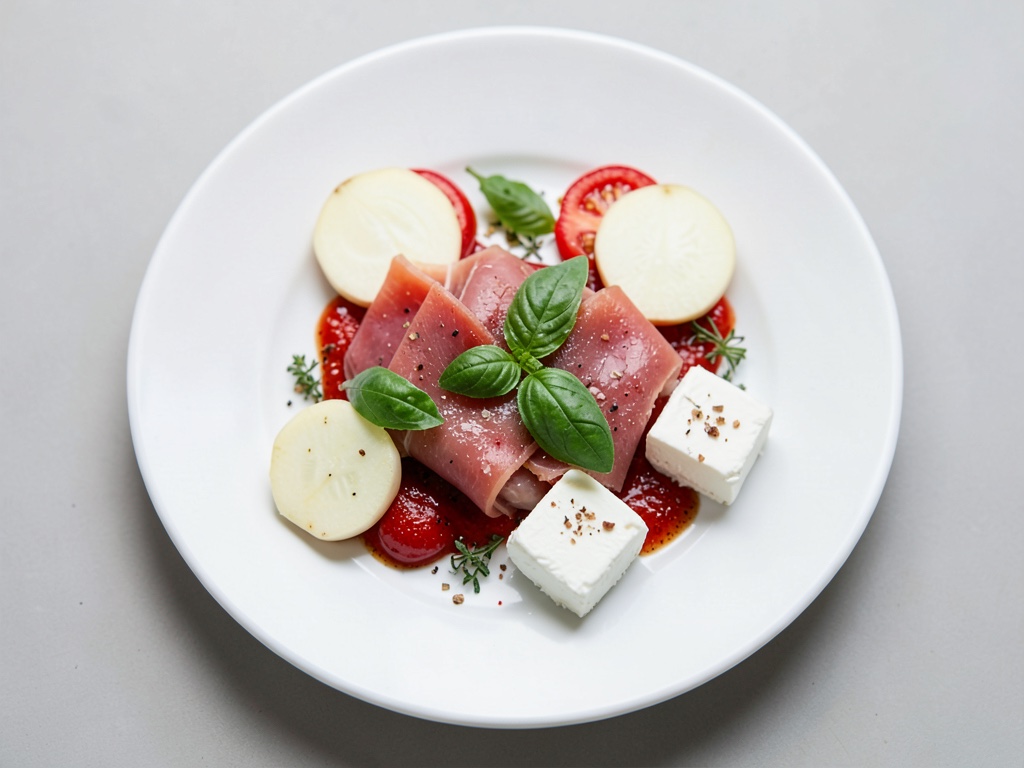 Caprese di Nectarine con Salmone Affumicato