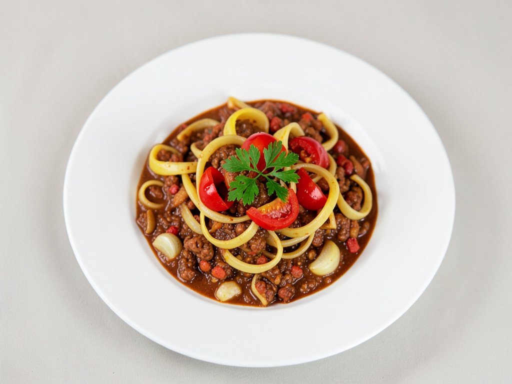 Paprika-Nudeln mit Feta