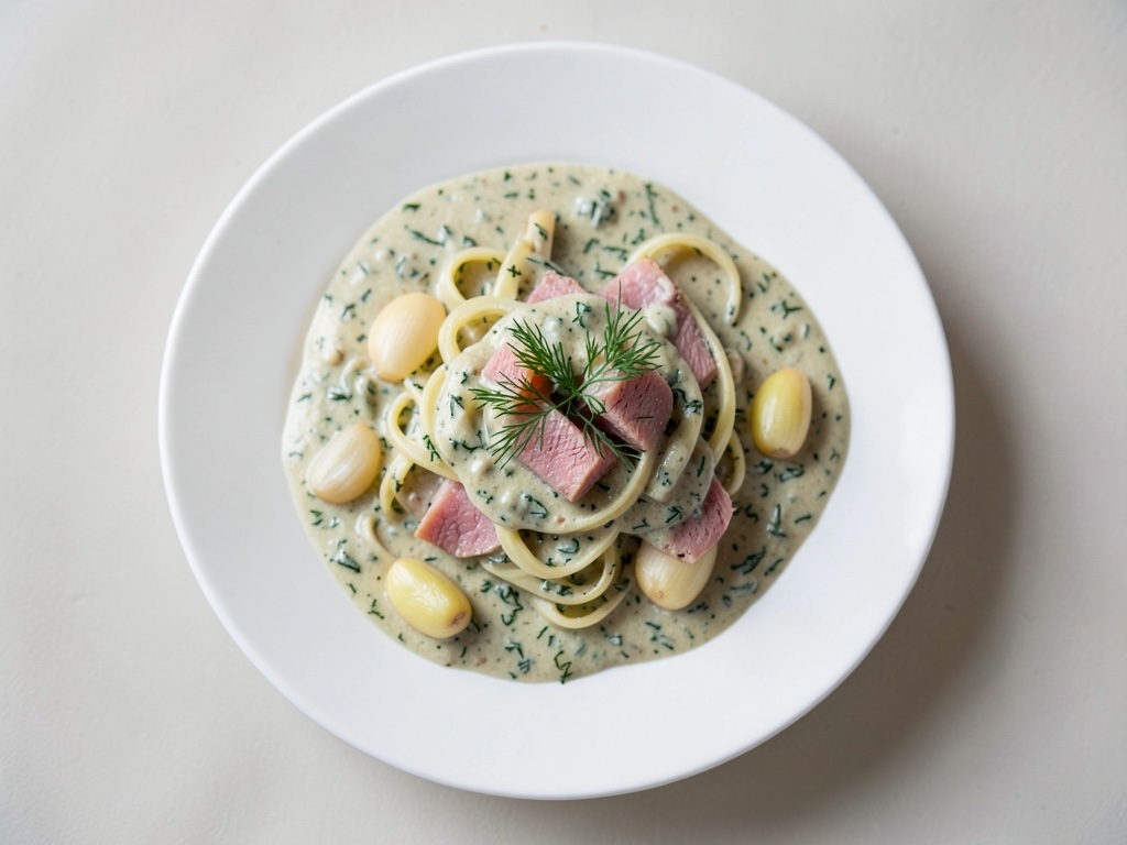 Cremige Fenchel-Sahne-Pasta mit geräuchertem Lachs und Dill