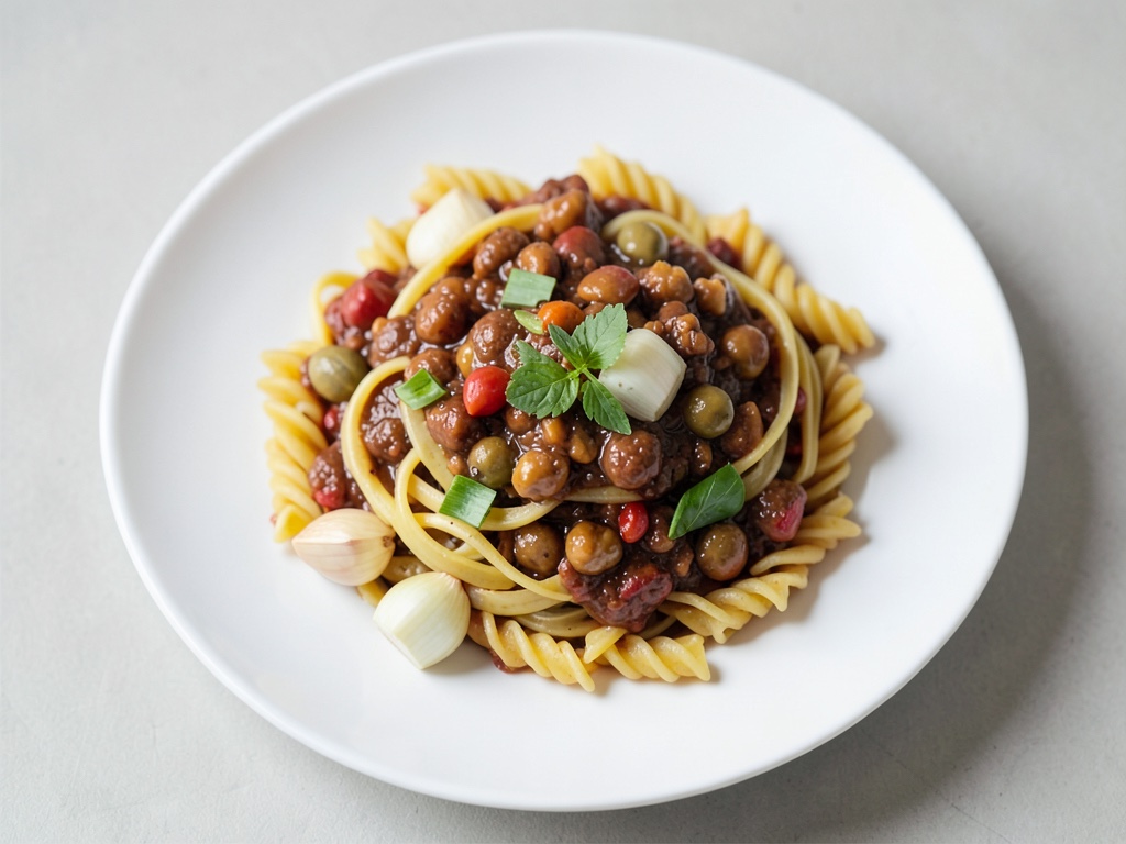 Pasta mit Hackfleisch-Erbsen-Sauce