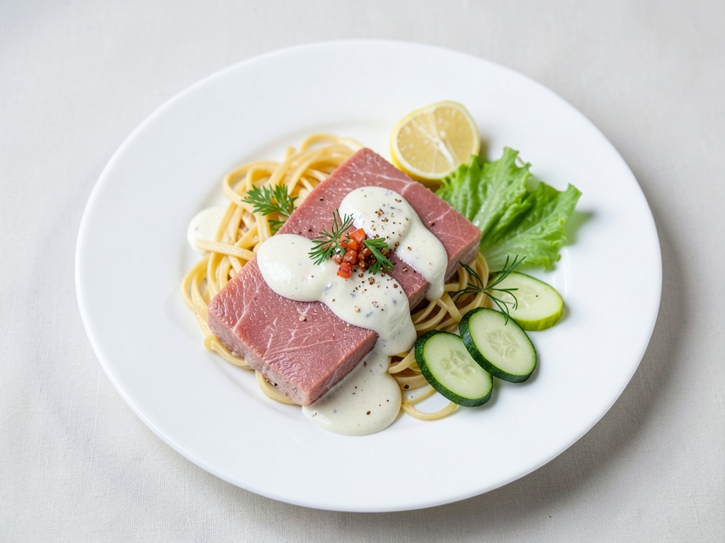 Lachs-Nudeln in cremiger Sauce