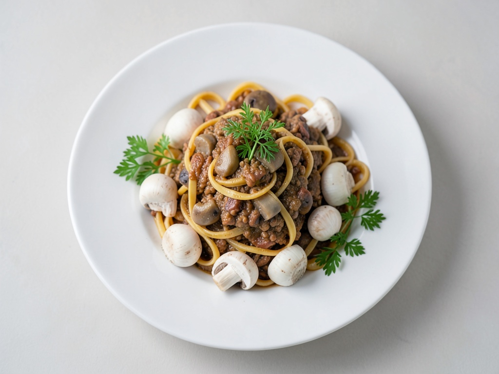Bandnudeln mit cremiger Pilzsoße