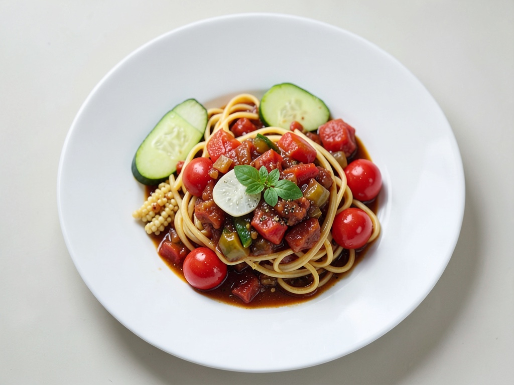 Nudeln mit Tomaten-Gemüse-Sauce
