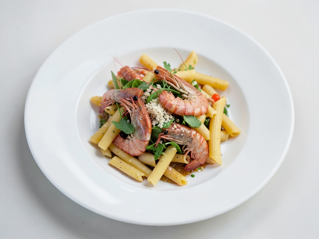 Frischer Nudelsalat mit Garnelen