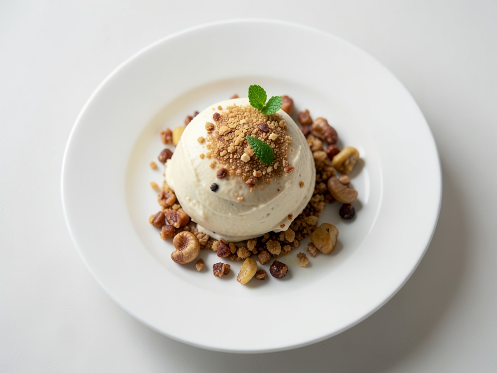 Gelato cremoso al nocciola e nougat