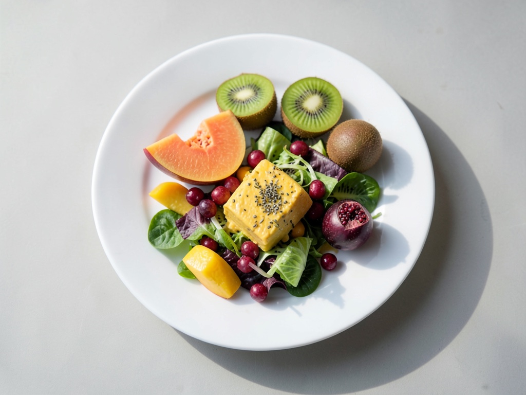 Bunter Obstsalat mit cremigem Kurkuma-Quark