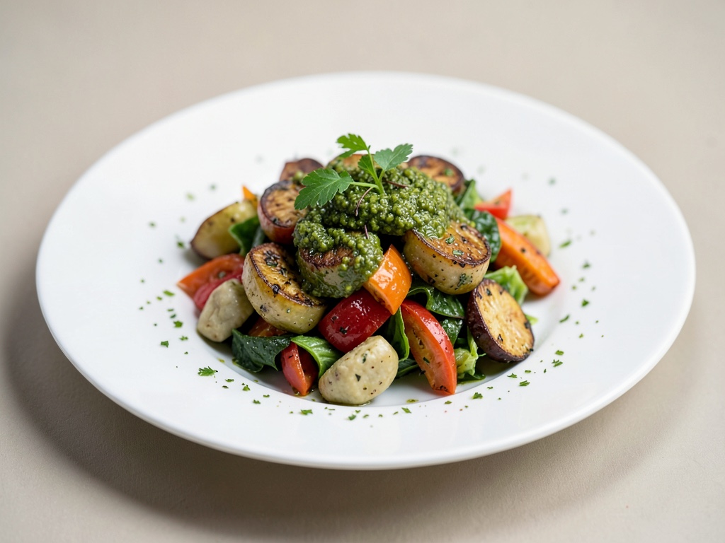 Insalata di verdure al forno con pesto
