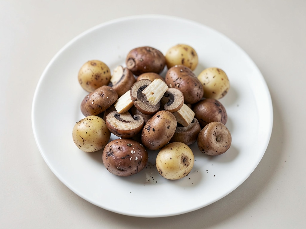 Patate croccanti al forno con topping ai funghi