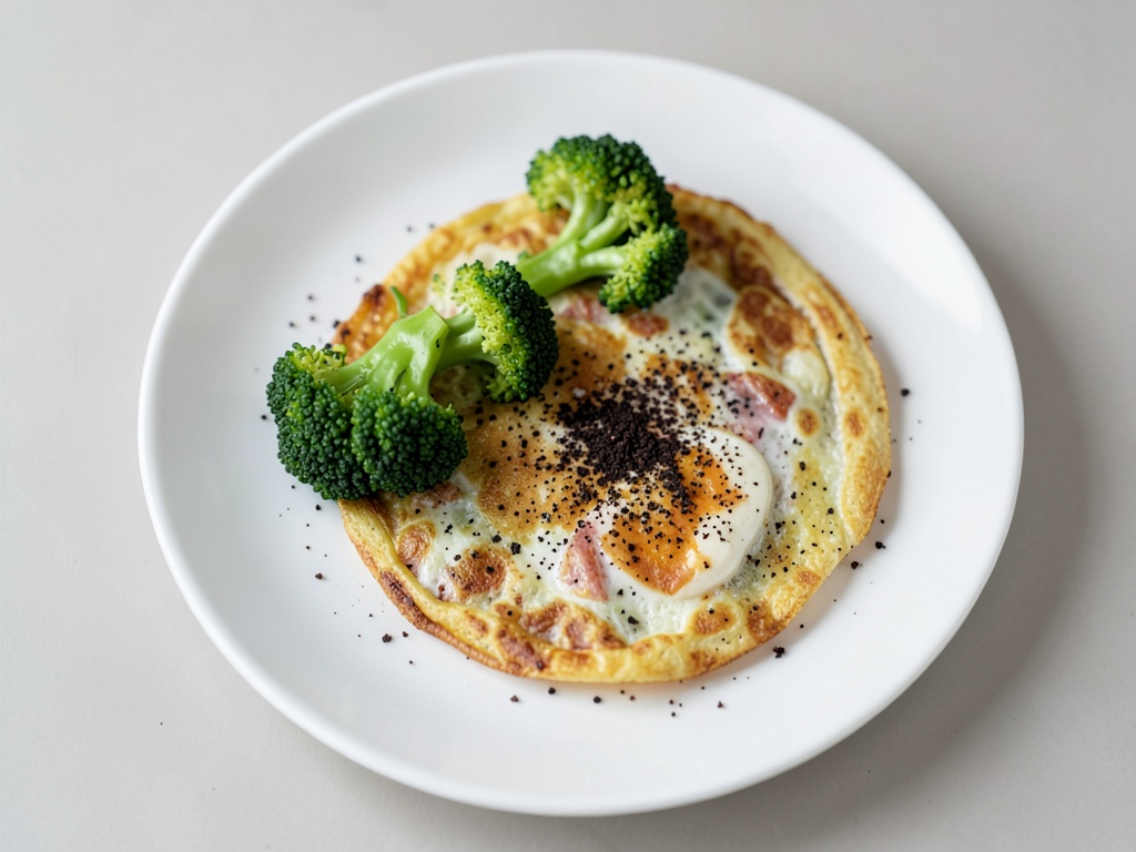 Tortilla crujiente con brócoli fresco