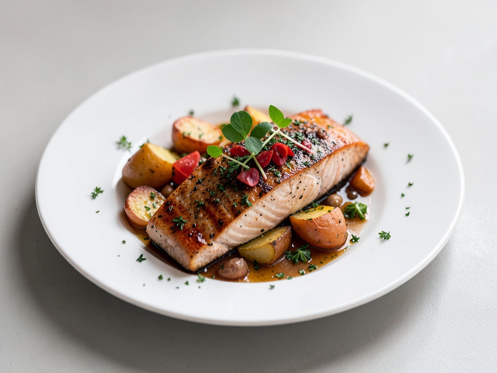 Salmone e patate dolci in padella