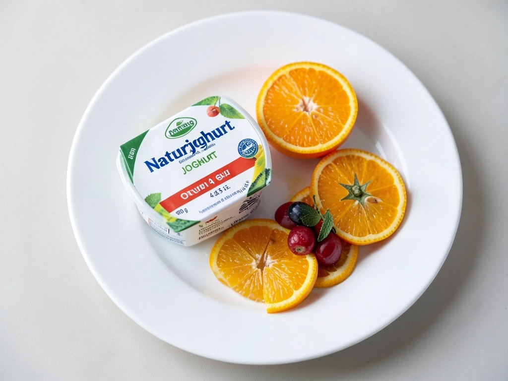 Naranja con yogur natural