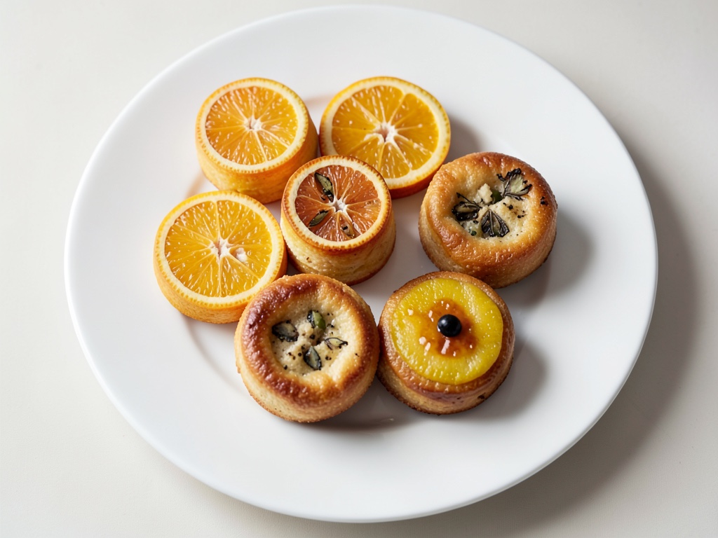 Naranjas y galletas de arroz