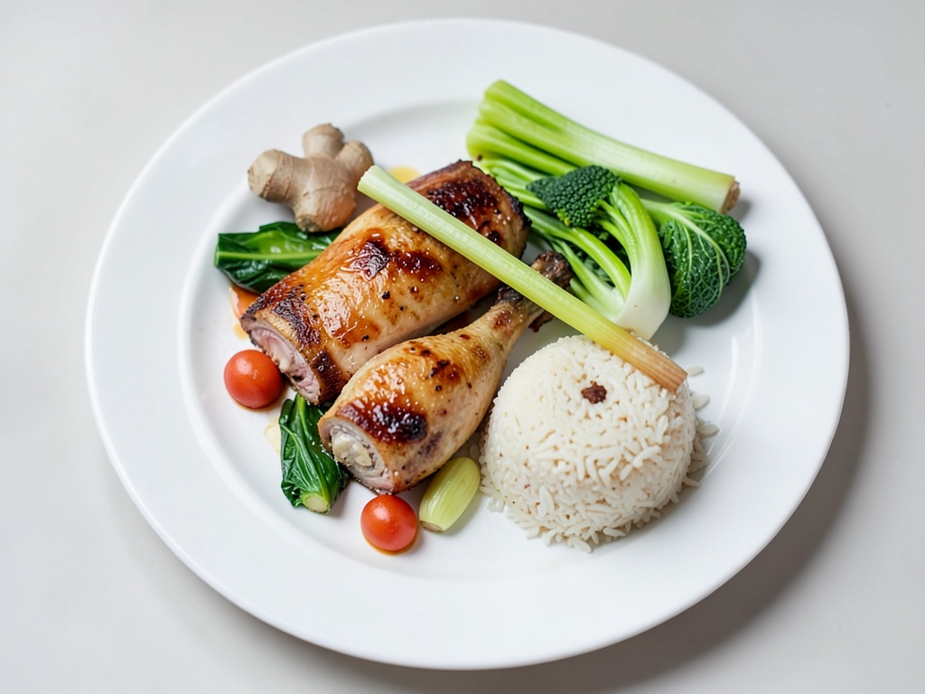 Filetto di pollo croccante in salsa d'arancia con pak choi e riso jasmin