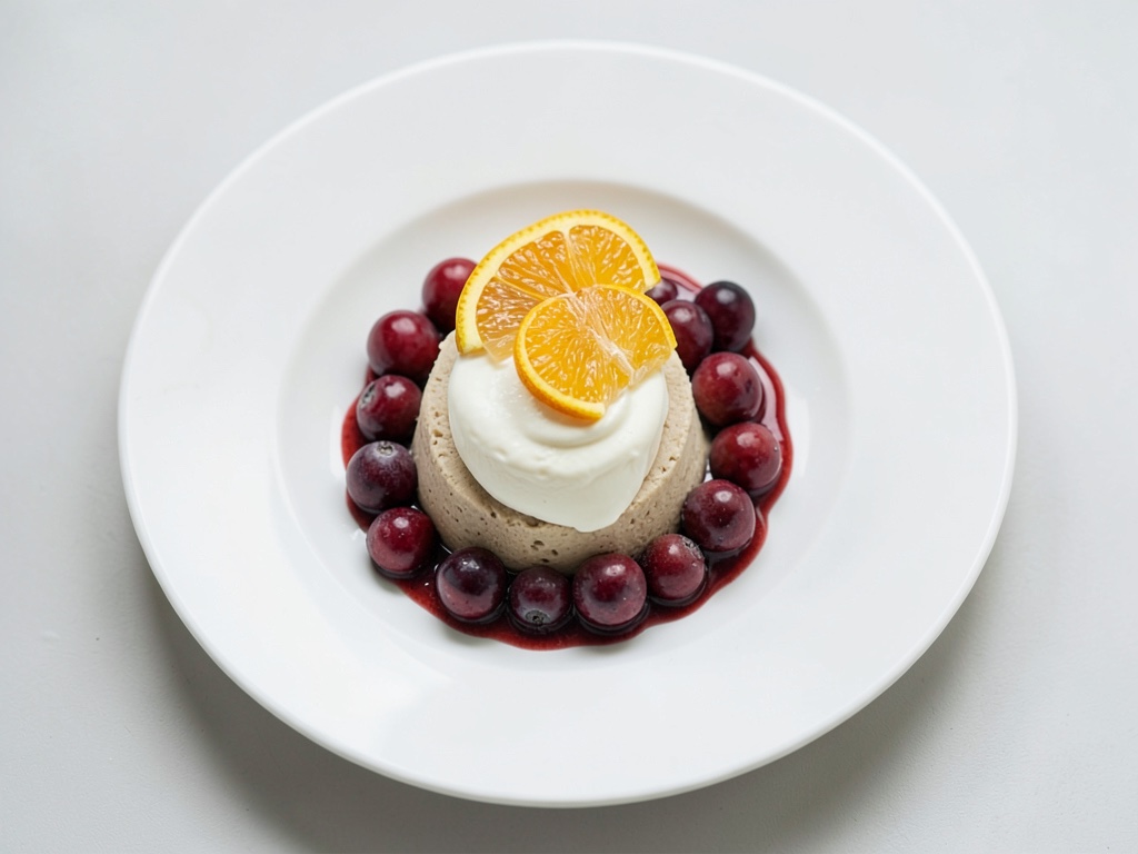 Orangen-Joghurt-Mousse auf Erdbeeren