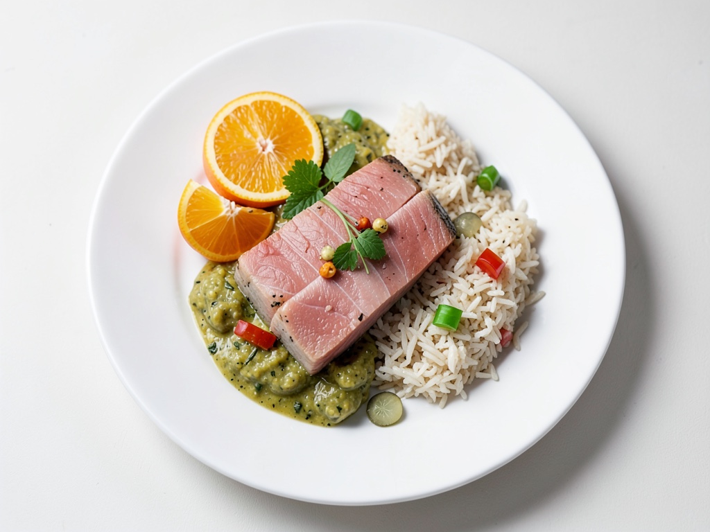 Salmone alle arance su cavolo cinese