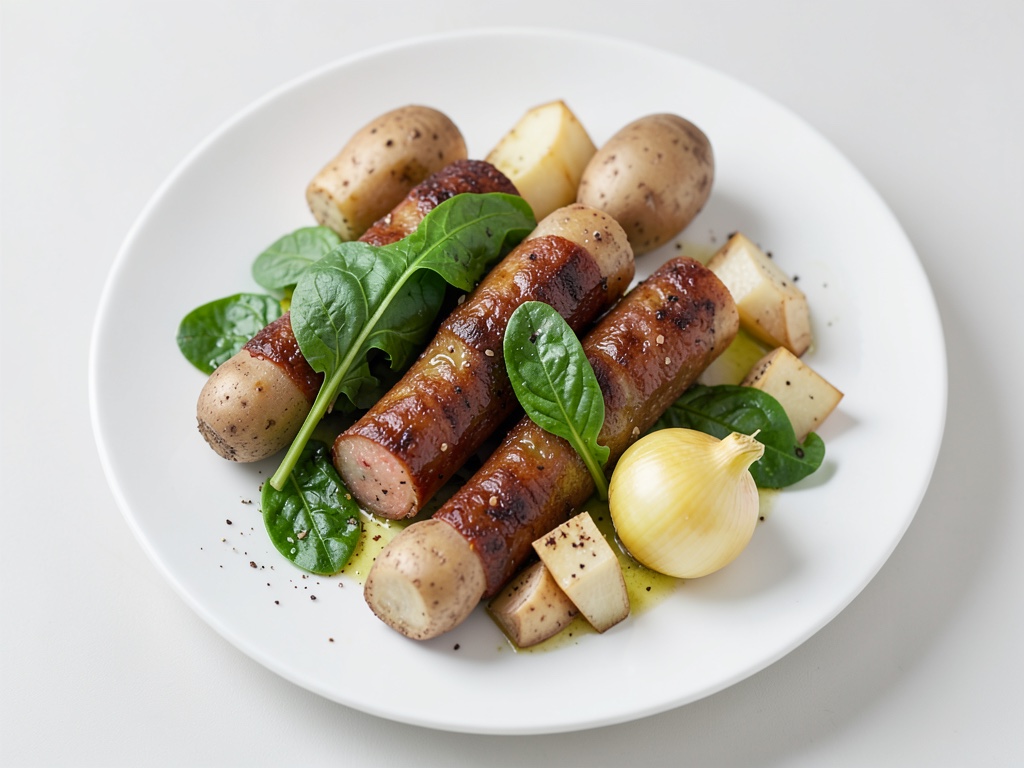 Sticks di tofu croccanti con cubetti di patate e spinaci