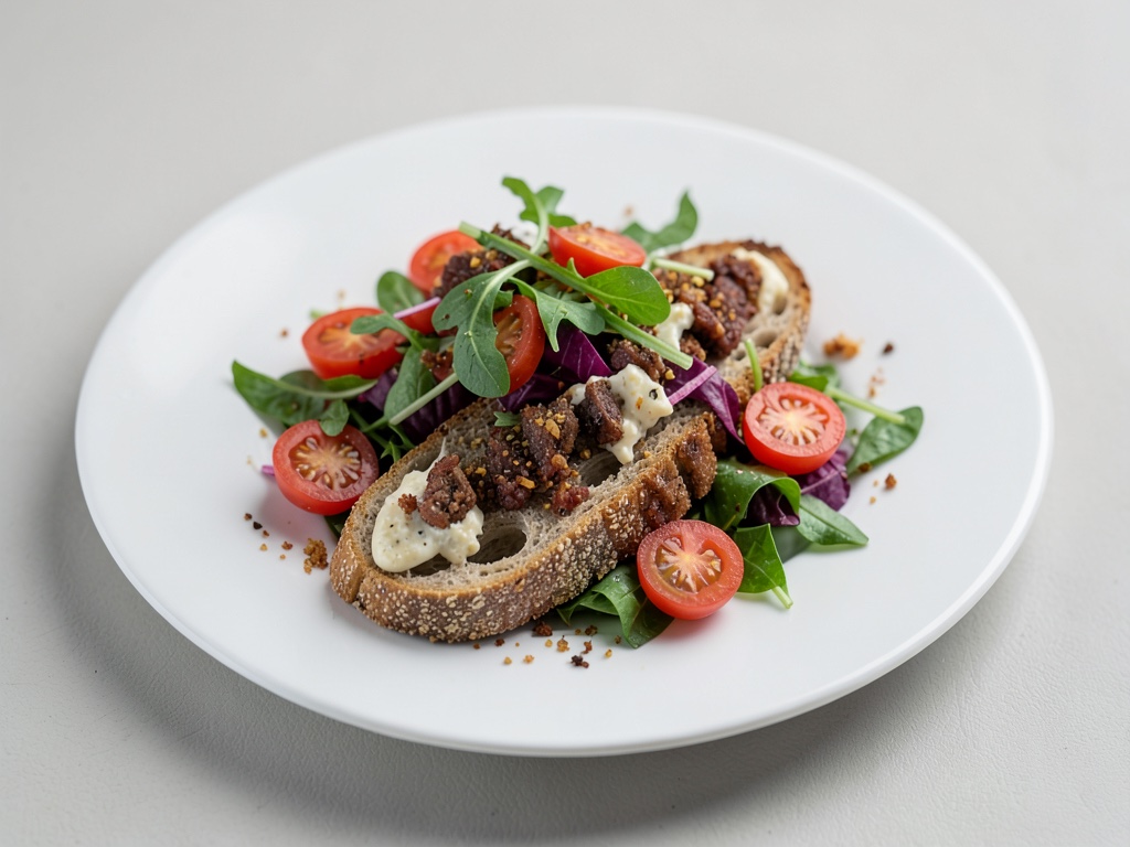 Insalata di pane Ciabatta croccante con pomodori