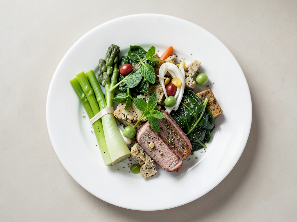 Panzanella : salade de pain avec asperges vertes
